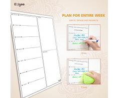 Calendario Magnético para Nevera -Planificador de Menú, Recordatorio, Lista de la Compra - Pizarra Magnética 30x40cm-Ezigoo