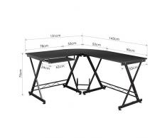 MultifuncióN Estante Almacenamiento Baldas Mesa for computadora Escritorio de oficina en forma de L Esquina PC Mesa for computadora portátil Estación de trabajo Escritorio for juegos con estante extra