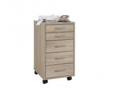 FMD Möbel 336-001 - Cajonera con ruedas, 33 x 63,5 x 38 cm aprox., color roble