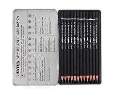 Lyra Rembrandt Art Design - Estuche metálico 12 lápices hexagonales de grafito artístico, con durezas desde 4H a 6B