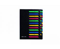 Pagna 24151-04 - Carpeta organizadora (24 separaciones en colores, A-Z, cartón comprimido), color negro
