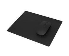 TRIXES Almohadilla para Ratón con Aspecto de Piel – Elegante Diseño Enlazado Antideslizante - Resistente al Calor - para uso de Ejecutivos en el Escritorio Hogar y Oficina - 26 x 21 cm - Color Negro