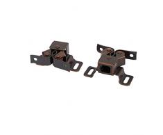 DealMux Armario de puertas enrollables 45mmx30mmx20mm bola doble pestillo capturas de cobre 8pcs tono