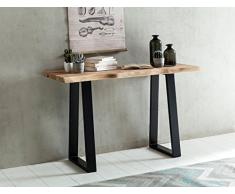 Mesa Consola GAA Tronco de árbol Consola de Madera Maciza Acacia Secretario Borde del árbol Escritorio Casa de Campo Tocador HxWxD: 75x120x45cm
