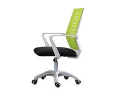 Silla de escritorio con soporte lumbar - Silla de escritorio ergonómica con soporte lumbar con altura ajustable Silla de escritorio ejecutiva de malla transpirable, estudio, reunión gris, verde (colo