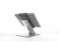 'Durable 893023 escritorio tableta para todas las tabletas de 7 – 13, 360 ° giratorio con antirrobo, color plata