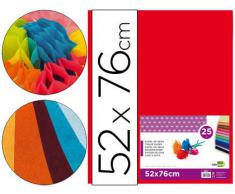 PAPEL SEDA LIDERPAPEL ROJO 52X76 CM 18 GR -PAQUETE DE 25 HOJAS