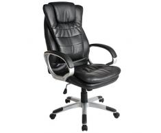 TecTake SILLA EJECUTIVA DE DISEÑO - SILLA GIRATORIA - SILLA DE OFICINA - SILLÓN cuero sintético