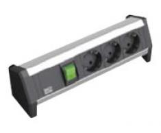 Bachmann 339.1001 - Regleta con interruptor para fijar al escritorio (3 enchufes Schuko, 3 m)