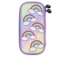 Fringoo® Niños estuche Hardtop en relieve, doble cremallera lápiz titular organizador de papelería divertido novedad único diseño de unicornio, color Hello I'm a Unicorn Medium