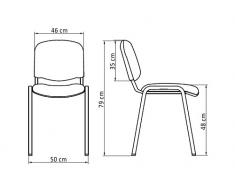 Silla confidente ISO apilables Ideal para Salas reuniones plástico Polipropileno Rojo-Burdeos (Pack 4 Unidades)