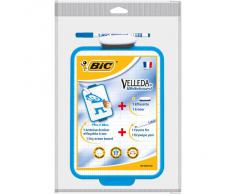 BiC Velleda - Pizarra escolar de doble cara (19 x 26 cm, con rotulador), color blanco