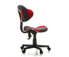 hjh OFFICE 633002 Silla Escritorio para niños KIDDY GTI-2 Tejido Gris/Rojo ergonómico Silla Juvenil