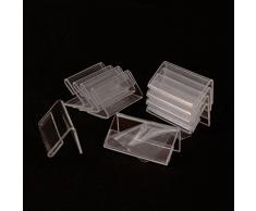 airgoesin 50pcs Mini señal - Soporte de pantalla tienda nombre tarjeta de mesa Top precio etiqueta etiqueta función de atril 4 cm x 2 cm