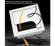 Ojales cuadrados para ordenador, cable de mesa, organizador de alambre, salida de agujero