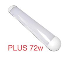 Luminaria LED PLUS. Doble potencia 120 cm. Color Blanco Neutro (4500K). Tubo led integrado T8 72w. 6800 Lumenes. Lampara led slim.