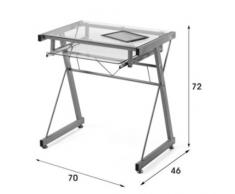 Mesa de ordenador mesa pc diseño moderno , metal y cristal