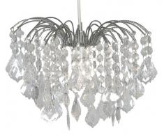 Oaks Lighting 695L CH - Lámpara de techo con cristales colgantes de plástico, 100 W, 35 x 23 cm, color cromo