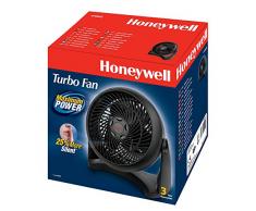 Honeywell HT900E4 - Ventilador Turbo potente para Mesa y Suelo, regulable en 3 Velocidades, tama?o Compacto, color Negro