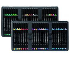 Lyra Hi-Quality Art Pen - Estuche metálico 50 rotuladores artísticos acuarelables de colores, efectos de luz y metálicos