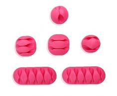 10 unidades de clips para cables, sistema de organización de cables de escritorio para TV, PC o portátiles, de JJOnlineStore, color rosa 10