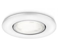 Philips 579953116 - Lámpara de techo empotrable (foco inclinable en 360°, bombilla de bajo consumo incluida, luz blanca cálida), color blanco