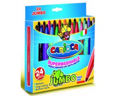 Carioca Jumbo - Rotuladores con tinta lavable, punta gruesa, 24 unidades, multicolor