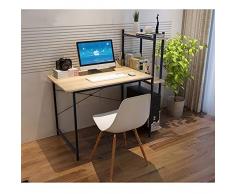 Multiusos Escritorio esquinero Con estantes, Escritorio de la computadora Estación de trabajo Con bandeja de teclado, Estructura metÁlica robusta Compacto Inicio Oficina-A 90x40x110cm(35x16x43inch)