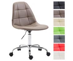 CLP Silla De Oficina Moderna Reims Tapizado En Cuero PU I Silla De Escritorio con Respaldo I Silla De Ordenador con Ruedas I Color: Marrón