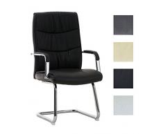 CLP Silla De Conferencia Caro En Cuero Sintético I Silla De Escritorio Estilo Cantiléver I Silla De Espera con Base Metálica I Color: Negro