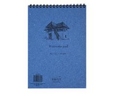 SM.LT AB-35TS Authentic line - Cuaderno para pintar con acuarelas (A4, papel de 280 g, 35 páginas), color blanco