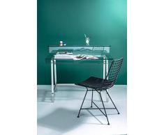Kare Design Visible Clear Escritorio Transparente y con Pies Plateados, 110x56cm