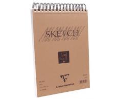 Clairefontaine 96604C - Libreta de anillas para bocetos (100 hojas), color blanco