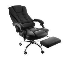 Autovictoria Executive office Chair Silla Ejecutiva De Cuero PU Alta Silla De Oficina Respaldo Oficina Diseño Ergonómico Silla Reclinable Con Reposapiés De 360 Grados Silla Giratoria Negro Ordenador