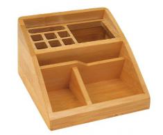 Wedo Bambus - Organizador de material de escritorio (Con 11 compartimentos), marrón