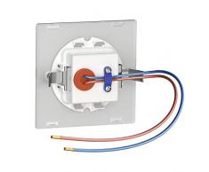 ledscom.de LED lámpara de Escalera FEX lámpara empotrable en la Pared, Angular, 8,5x8,5cm, 230V, Blanca cálida