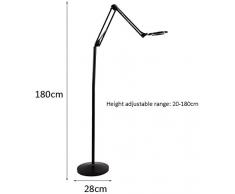 Gpzj Lámparas de pie LED Modernas con Lupa, Base Estable de luz de Lectura Flexible con Cuello de Cisne, atenuador de Brillo de 2 Colores 3, para Sala de Estar, Silla, sofá, Oficina Tarea H180cm