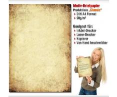 Paper-Media ALTES PAPIER - Papel con diseño impreso (formato DIN A4, 90 g/m², 100 hojas, diseño de imitación de pergamino)