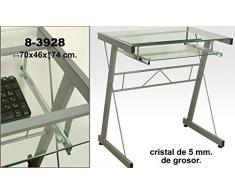 DRW Mesa Ordenador Metal/Cristal