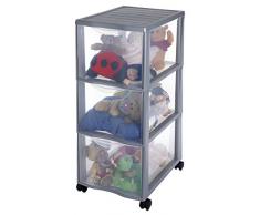Rotho 447608F096 Orgamix Tower - Cajonera con Ruedas (3 Cajones), color gris