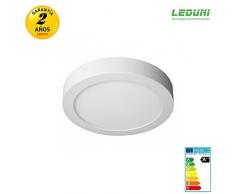 LEDUNI ® Downlight Plafón Superficie LED Redonda 20W 2000LM Color Blanco Neutro 4000K Angulo 120 IP40 OPAL Aluminio 225*40Hmm