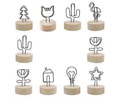 PEAK-EU 10 pzas Soportes Tocón con Clip Metal para Tarjetas de Lugar soporte para Tarjetas de Números Soporte para Mesa de Boda Nombre Tarjeta de Fotos Decoraciones de Fiesta