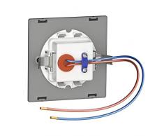 ledscom.de LED lámpara de Escalera FEX lámpara empotrable en la Pared, Negro, Angular, 8,5x8,5cm, 230V, Blanca fría, 6 UDS