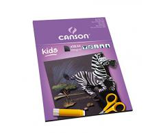 Canson KidsBlack - Bloc de cartulina negra,