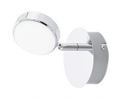 EGLO SALTO iluminación de pared Apto para uso en interior Cromo 5,4 W - Lámpara (Cepillado, Alrededor, 1 bombilla(s), 5,4 W, 3000 K, Cromo)