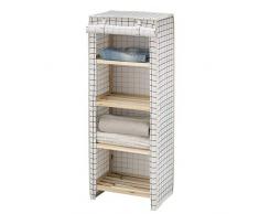 Jcnfa-Estante Armario Sencillo De Madera Maciza, Estante De Almacenamiento A Prueba De Polvo Multifuncional, Lavable, Persiana Enrollable Velcro, Algodón Grueso Y Lino, 2 Colores.