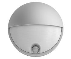 Philips myGarden Capricorn - Aplique con sensor de movimiento, iluminación exterior, 6 W, corriente alterna, LED, aluminio, diseño moderno, blanco cálido, color gris