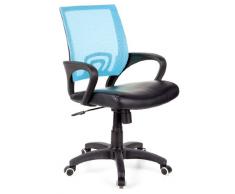 hjh OFFICE VISTO NET - Silla giratoria de oficina, malla de color azul