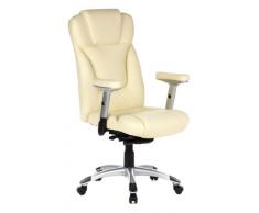 HJH Office Embassy 200 Silla de Oficina, Piel, Beige (Crema), 84x39x66 cm