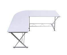 Miadomodo Escritorio Angular | Color Blanco, en Forma de L | Mesa Esquinera de Oficina para Ordenador